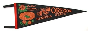 College Football Pennant Oregon State Beavers Vintage Rose Bowl 1965 California - Picture 1 of 1