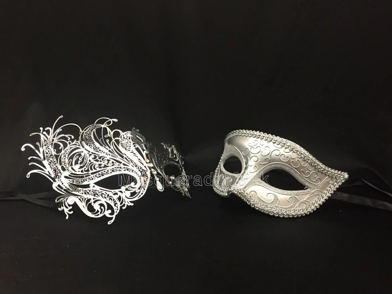 情侣假面面具一对服装蒸汽朋克学校舞会婚礼单身派对 — 第 1/1 张图片