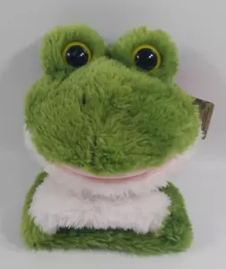Juguete suave de peluche Fletcher de mano de rana Aurora verde blanco 10" - Imagen 1 de 10