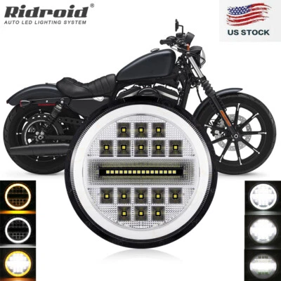 Faro LED 5 3/4" 5,75" alto/bajo DRL para Harley-Davidson Sportster XL 1200 883 Foto 1 de 4