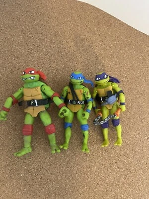 Teenage Mutant Ninja Turtles Mutant Mayhem Set Of 3 Figures Playmates Lot Tmnt - image 1 of 4