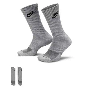 Nike Unisex Everyday Plus Dri-FIT Cushioned Crew Socks Particle Grey Black S 2pk - Picture 1 of 4
