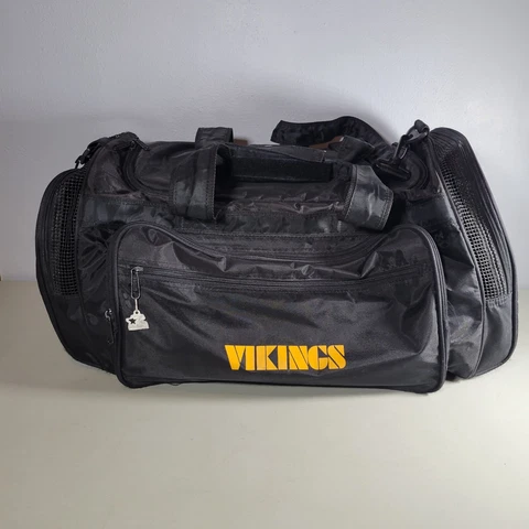 Vintage Starter NFL Minnesota Vikings Logo Black Duffel Gym Bag with Strap Rare Cover