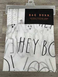REVESTIMIENTO DE CORTINA DE DUCHA DE HALLOWEEN RAE DUNN HEY BOO/GHOSTS 72""X72"" NUEVO EN PERCHA - Imagen 1 de 2