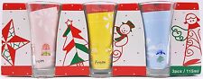 Christmas Holiday Tall Party Shot Glass Set of 3 Angels Snowman New Vintage