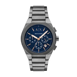Orologio Uomo ARMANI EXCHANGE RAFAEL AX4182 Chrono Bracciale Acciaio Nero Blu - Picture 1 of 3