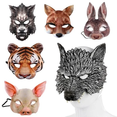 🦁 Maschera Animale 3D Realistica in Schiuma – Carnevale, Halloween, Cosplay - Immagine 1 di 4
