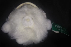 Russ Berrie White Snowpuff Wearing Earmuffs Stuffed Animal Plush Mini Toy - Picture 1 of 7