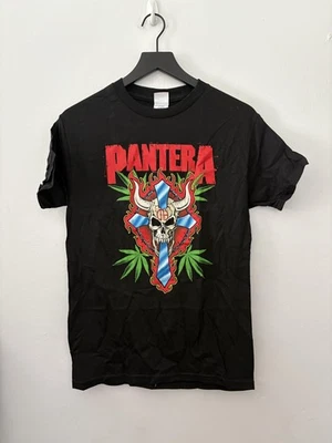 Pantera Shirt Mens Small Black 2005 Skull Cross Flames Band Tee Metal Marijuana - Image 1 of 4