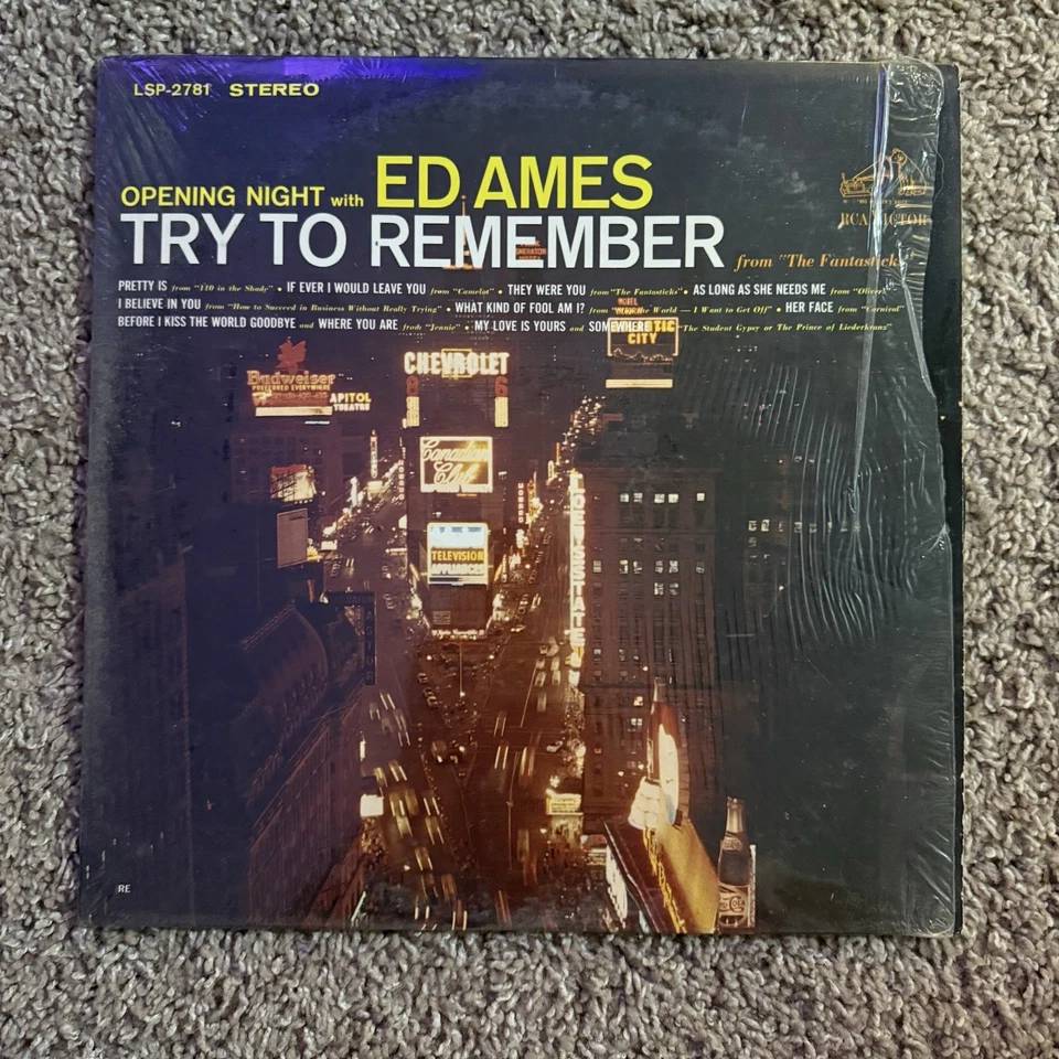 Ed Ames - Opening Night Try to Remember Broadway [1964 Vinyl Record LP] LSP-2781 Foto 1 de 2