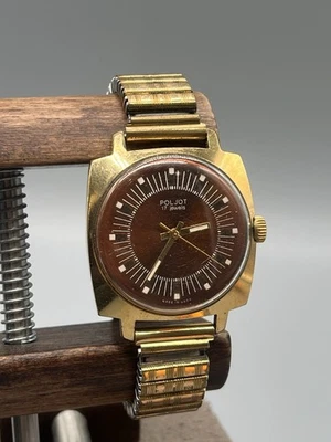 POLJOT HERRENUHR HANDAUFZUG, 17 JEWELS MADE IN USSR ELASTISCHES ARMBAND - F.5 - Bild 1 von 4