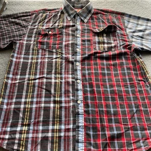 Kanji Jeans Kurzarm T-Shirt Herren Größe Extra Large Herren Kariert Knopf - Bild 1 von 8