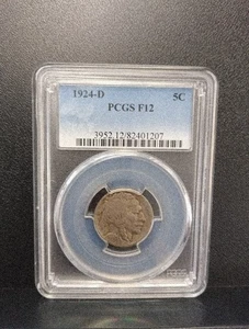 1924-D BUFFALO NICKEL - PCGS F12 - Bild 1 von 2