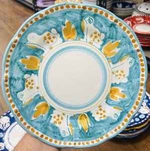 Vietri Pottery-Campagna Style Pattern 10 Inch Plate Made/Painted by hand-Italy - Picture 1 of 2