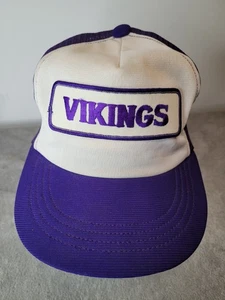 Vintage Minnesota Vikings Patch Cap Mütze Snapback Small Medium NFL lila weiß - Bild 1 von 4