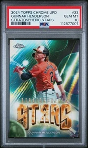 GUNNAR HENDERSON 2024 TOPPS CROMO ACTUALIZACIÓN ESTRELLAS ESTRATOSFÉRICAS #22 PSA 10 GEMA MT - Imagen 1 de 2