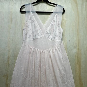 vtg pink/peach Gotham Gold Stripe  nightgown Sz 40  - Picture 1 of 14