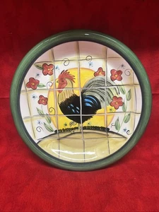 PLATO DECORATIVO GALLO PINTADO A MANO CASA DE CAMPO 10" - Imagen 1 de 6