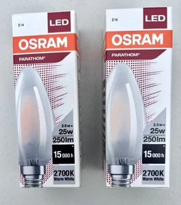 2 x OSRAM PARATHOM LED E14 - 2.5W=25W- 250lm 2700k warm white - Picture 1 of 3