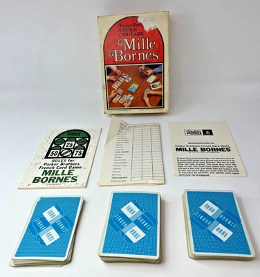 复古 Parker Brothers 1971 Mille Bornes 法国纸牌游戏无托盘 — 第 1/4 张图片