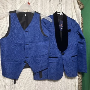 Blaue Weste und Smoking für Jungen neu mit Etikett – Größe 10 - Bild 1 von 9