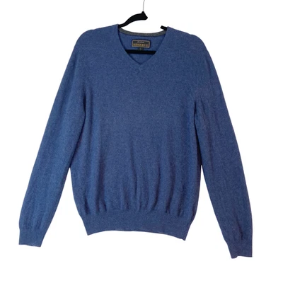 Jos A Bank Reserve Cashmere V-Neck Sweater Mens L Blue Long Sleeve Quiet Luxury - Image 1 of 4