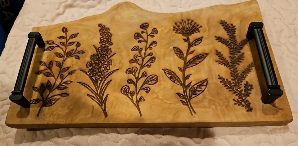 香料木质烧菜板奶酪肉类蔬菜13x8英寸  — 第 1/4 张图片