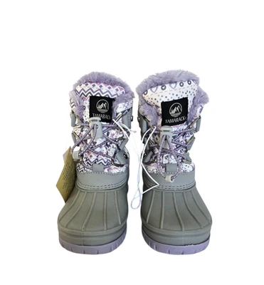 Tamarack Lily Pac Boots Girls Sz 12 Gray Lilac Purple Thinsulate Faux Fur Hearts - Image 1 of 4