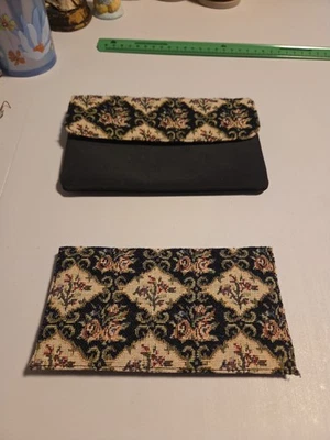 Cartera tapiz vintage y chequera Foto 1 de 4