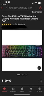 Razer Black Widow V4 Mechanical Gaming Keyboard With Razer Chroma RGB - Image 1 of 2