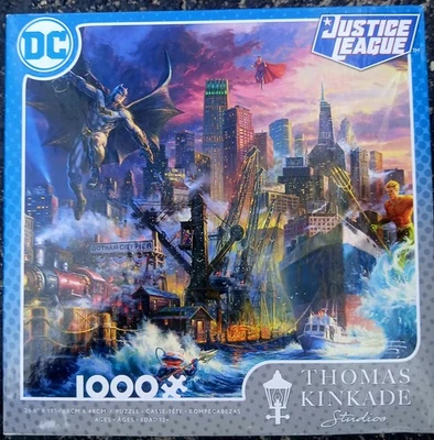 Thomas Kinkade DC Comic Justice League Bat Man 1000 Piece Jigsaw Puzzle - Image 1 of 3