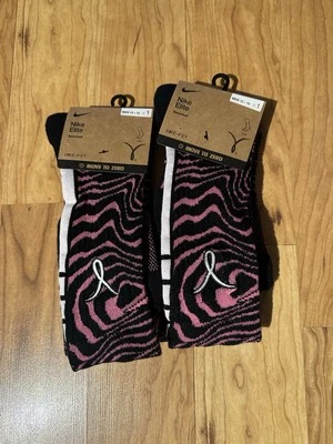 Nike Elite Basketball Crew Socks Breast Cancer Kay Yow FZ3074-600 Men's XL 12-15 - Image 1 of 4
