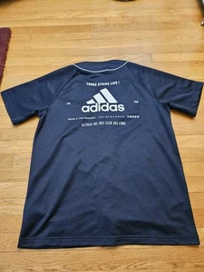 adidas Navy Blue Mens Japanese Baseball Jersey Snap Button Size Medium - Picture 1 of 13