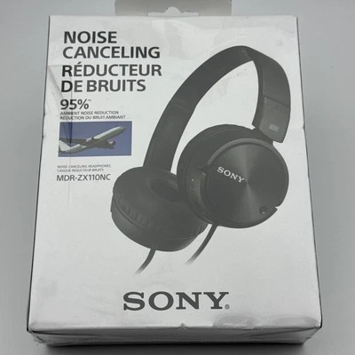 Sony Noise Cancelling Wired Headband Headphones Black MDR-ZX110NC/M NEW SEALED - Image 1 of 2