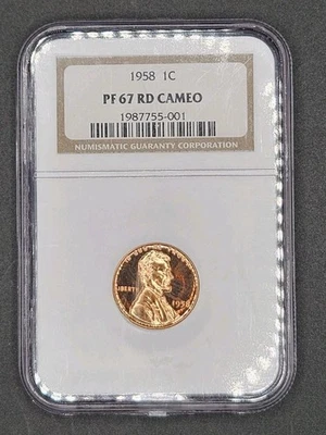 1958 Lincoln Wheat Cent Proof | NGC PF67RD Cameo - Image 1 of 4
