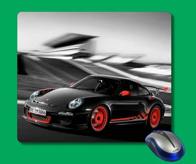 Alfombrilla de ratón negra para ordenador Porsche coche de carreras regalo po4 Foto 1 de 4