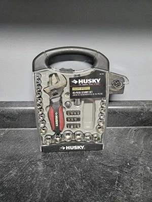 Husky 3/8" & 1/4" Socket Set with Wrench (Missing Ratchet, Screwdriver, Pieces) - Image 1 of 2