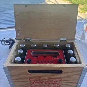 RETIRED COCA-COLA Wood Crate FM AM Digital Alarm Clock Radio NIB. Open Box - Picture 1 of 8