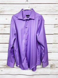 Calvin Klein Mens Shirt Size 17.5 Tall Lavender Slim Fit Button Up 100% Cotton - Picture 1 of 7