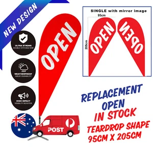 Open Teardrop Flag / Replacement Banner / Open Sign - Picture 1 of 2