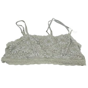 Aerie Women's Floral Lace Lined Bralette Green - Picture 1 of 5
