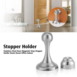 2Pcs Magnetic Door Stops Buffer Wedge Stop Holder Stopper Stainless Steel Metal - Picture 1 of 10