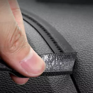Black Car Interior Moulding Trim Self-adhesive Dashboard Decorative Line Strip - Foto 1 di 8