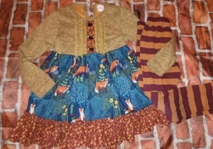 ricrac and ruffles Girls Fox Set Size 5 Fall Super Cute - Picture 1 of 1