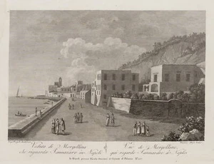 ALOJA (19.Jhd) nach FERGOLA (*1768), Promenade in Neapel, um 1810, KSt. - Bild 1 von 5