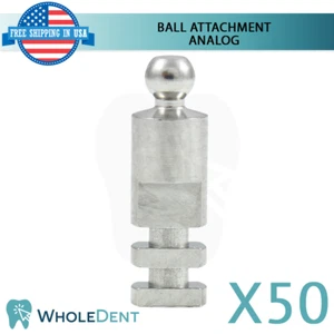 50x Ball Attachment Analog Titanium Dental Abutment Lab Replica 15.1mm Length - Picture 1 of 6