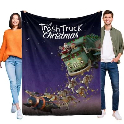 Trash Truck Christmas Super Soft Flannel Throw Blanket for All Season Gifts - Image 1 of 4