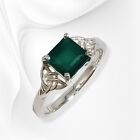 Genuine 925 Sterling Silver Filigree Ring With Authentic Green Onyx Gemstone