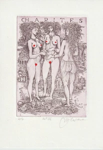 Impresión artística grabado erótico original de CACARA MIKULAS - Imagen 1 de 1