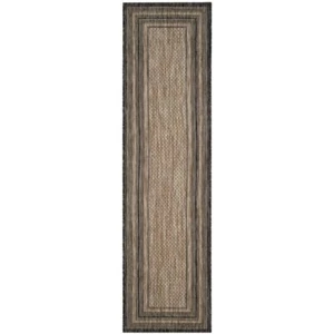 Safavieh Courtyard 2'3" x 14' Runner Rug in Natural and Black - Picture 1 of 4
